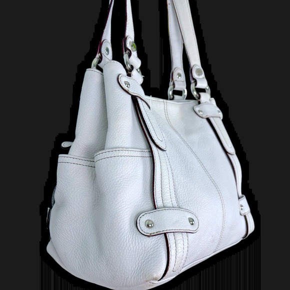 Tignanello Perfect 10 White Leather Purse Shoulder Bag S - Picture 2 of 12